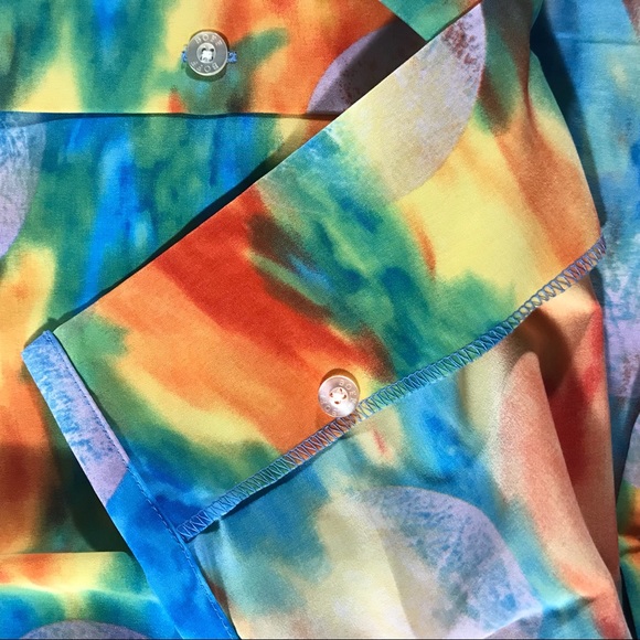 Boff Rainbow Moon Short Sleeve Button Front Large - Picture 7 of 8